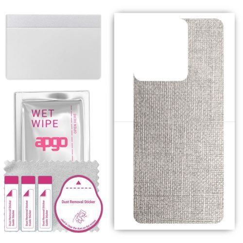 folia naklejka skórka strukturalna na TYŁ do Motorola Edge 50 Pro - Tkanina Denim Szary - apgo SKINS