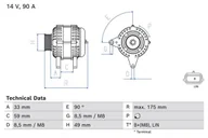 Alternatory - Alternator Bosch 0 986 085 170 - miniaturka - grafika 1