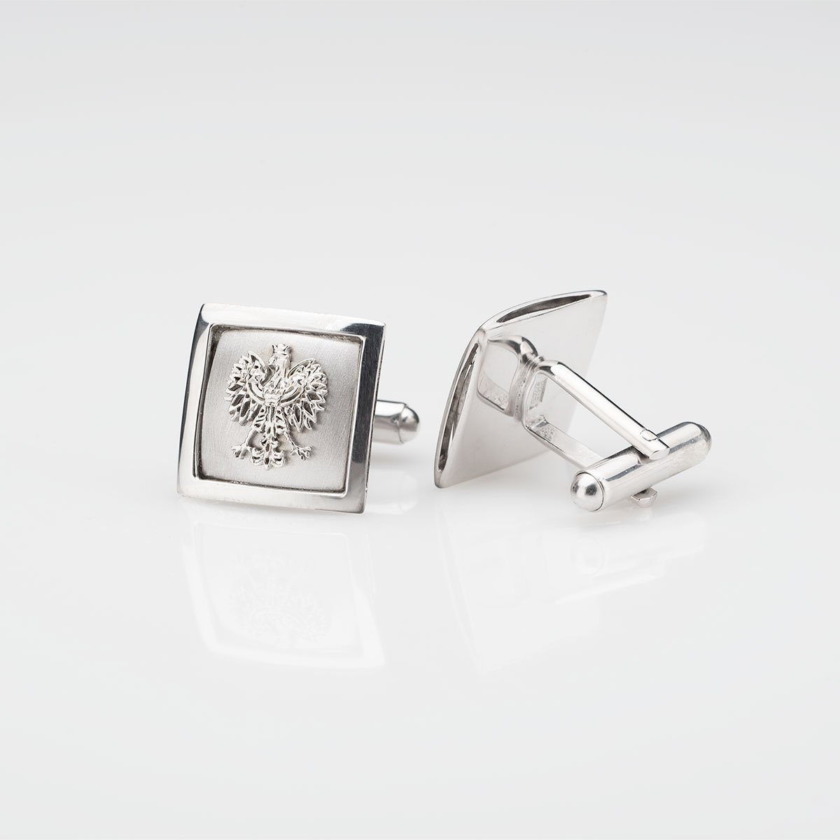 Spinki Męskie Do Koszuli Z Godłem - Srebro Próba 925