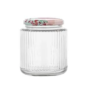 Pojemniki kuchenne - Altom, Spiżarnia Pani Domu, Komplet słoików ryflowanych z etykietami samoprzylepnymi 240 ml, 4 szt. - miniaturka - grafika 1