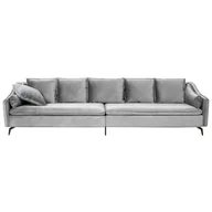 Sofy i kanapy - Sofa welurowa jasnoszara AURE - miniaturka - grafika 1