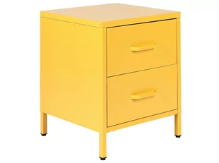 Szafka nocna metalowa żółta MALAVI - Szafki do salonu - miniaturka - grafika 1