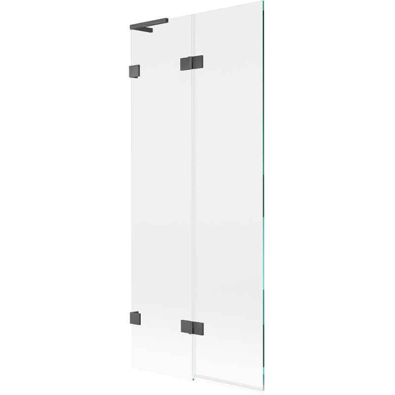 Mexen Lunar L parawan nawannowy 2-skrzydłowy lewy 80 x 150 cm, transparent, gun gray szczotkowany - 897L-080-100-66-00-L