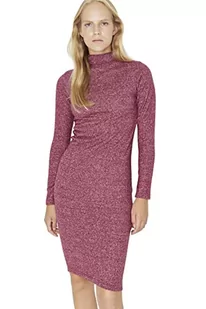 Trendyol Damska sukienka mini bodycon z wysokim dekoltem, bordowa, L, Burgund, L - Sukienki - miniaturka - grafika 1