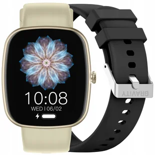Gravity GT18-7 Beżowy, czarny - Smartwatch - miniaturka - grafika 1