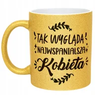 Kubki - Złoty kubek brokatowy Dzień Kobiet Zabawny Prezent Upominek Dla Kobiety - miniaturka - grafika 1