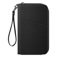 Etui na dokumenty i karty - Fintie Etui na paszport, portfel podróżny dla rodziny 4-6, blokujący RFID, podróżny organizer na dokumenty, kopertówka, na paszporty, wizytówki, karty kredytowe, karty pokładowe, czarny - miniaturka - grafika 1