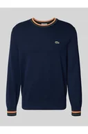 Swetry męskie - Sweter z dzianiny o kroju regular fit z czystej bawełny - Lacoste - miniaturka - grafika 1