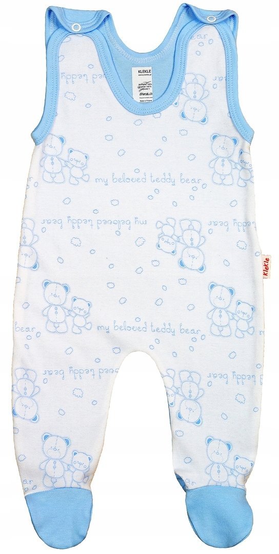 ŚPIOCHY Śpioszki bawełniane MISIE BŁĘKIT 56 KLEKLE