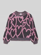 Swetry dla dziewczynek - Sweter z dzianiny o luźnym kroju z mieszanki wiskozy - miniaturka - grafika 1