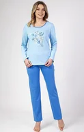 Piżamy damskie - Bawełniana piżama damska niebieska 673 Z25, Kolor niebieski, Rozmiar M, Regina - Primodo.com - miniaturka - grafika 1