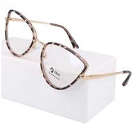 Okulary korekcyjne, oprawki, szkła - Okulary kocie do komputera damskie z filtrem BLUE Light zerówki 2588-5 - miniaturka - grafika 1