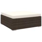 Pozostałe meble ogrodowe - vidaXL Podnóżek do mebli modułowych, z poduszką, polirattan, brązowy vidaXL - miniaturka - grafika 1