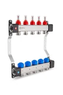 Akcesoria grzewcze - Rozdzielacz InoxFlow z zaworami do siłowników i przepływomierzami - 10 obwodów - miniaturka - grafika 1