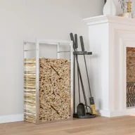 Wózki magazynowe - vidaXL Stojak na drewno opałowe, 80x28x154 cm, stal nierdzewna - miniaturka - grafika 1