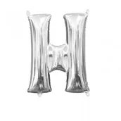 Balony i akcesoria - Balon foliowy 25cm x 33cm litera h + słomka - miniaturka - grafika 1