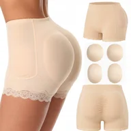 Majtki damskie - MAJTKI PUSH UP BIELIZNA MODELUJĄCA Z WKŁADKAMI PUPA+ BIODRA ROZM S - miniaturka - grafika 1
