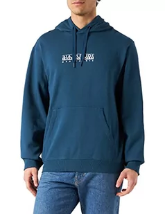 Napapijri Męska bluza z kapturem, Blue French, S - Bluzy męskie - miniaturka - grafika 1