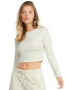 Koszulka damska Puma Iconic T7 Velour r.M Welurowa Kremowa Bluzka Top - Bluzki damskie - miniaturka - grafika 1