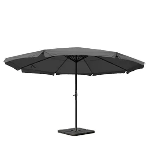 Parasol Meran Pro, parasol gastronomiczny z falbaną Ø 5m poliester/aluminium 28kg ~ antracyt ze stojakiem - Parasole ogrodowe Parasol Meran Pro, parasol gastronomiczny z falbaną Ø 5m poliester/aluminium 28kg ~ antracyt ze stojakiem - Parasole ogrodowe - miniaturka - grafika 1