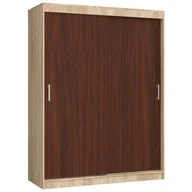 Szafy - Szafa przesuwna z półkami i drążkiem dąb sonoma + wenge B3-R46 - miniaturka - grafika 1