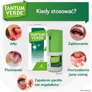 Tantum Verde, aerozol do stos. w j. ustnej i gardle 1,5 mg/ml, 30 ml. - Przeziębienie i grypa - miniaturka - grafika 1