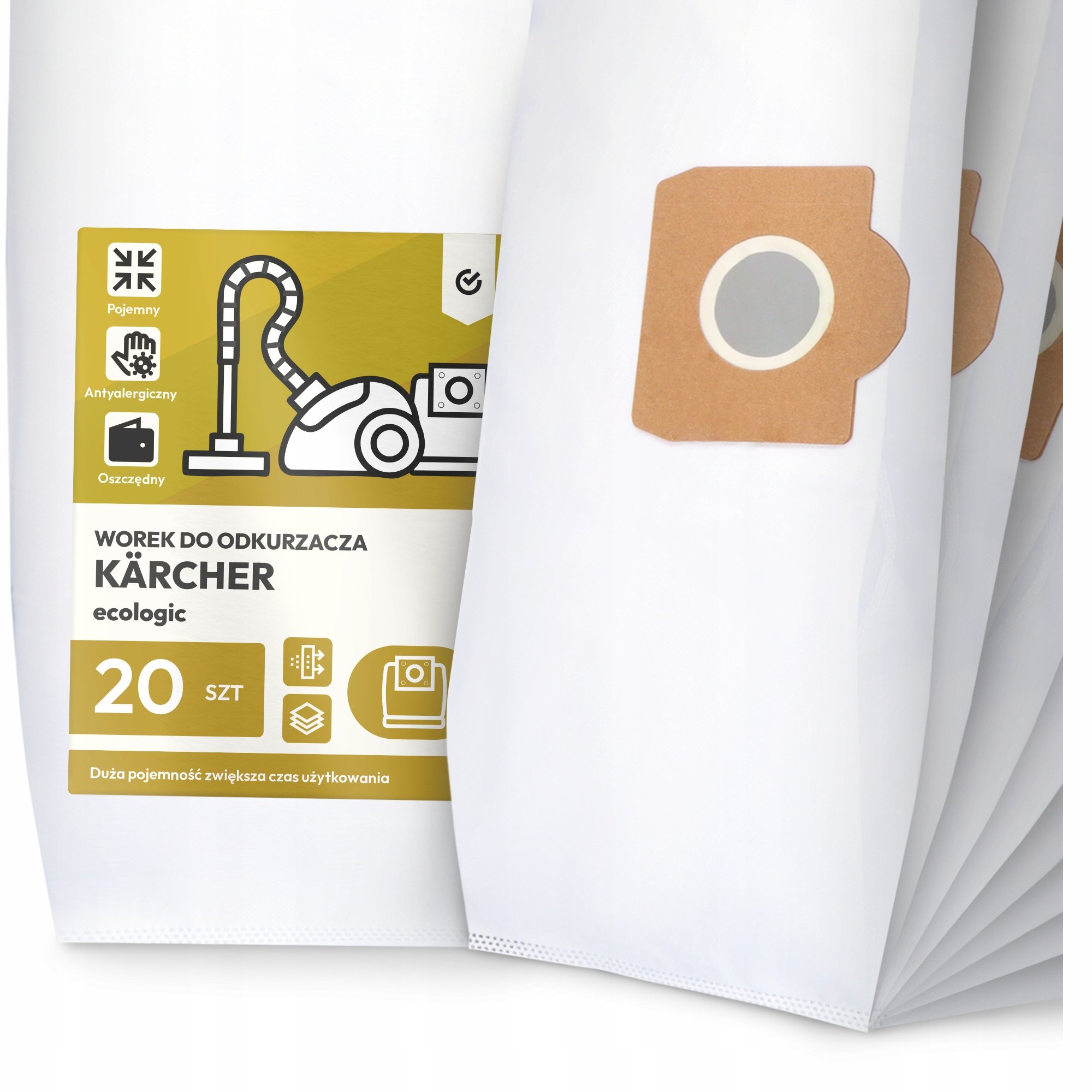 20x Worek do Odkurzacza Kärcher ecologic Syntetyczny Pojemny Odporny Worki