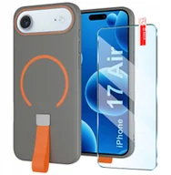 Etui i futerały do telefonów - Etui z Paskiem na palec Matowe SZARE do iPhone 17 Airdo MagSafe +Szkło - miniaturka - grafika 1