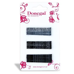 Donegal, wąskie wsuwki do włosów, czarne i szare, 24 szt. - Ozdoby do włosów - miniaturka - grafika 1