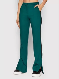 Spodnie damskie - KARL LAGERFELD Spodnie materiałowe Punto 220W1002 Zielony Regular Fit - grafika 1