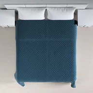 Narzuty - Dekoria Narzuta pikowana w romby pruski błękit szer.260 × dł.210 cm Velvet 5902117066861 - miniaturka - grafika 1