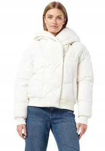 Noisy May Kurtka Damska Biała Bomberka z Kapturem M Jya - Kurtki damskie - miniaturka - grafika 1