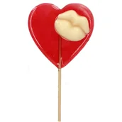Gumy do żucia, lizaki, dropsy - LIZAK WALENTYNKOWY SERCE USTA DUO NA WALENTYNKI DZIEŃ KOBIET 1SZT (55G) - miniaturka - grafika 1