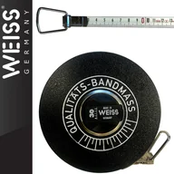 Poziomice, łaty, miary - WEISS Taśma stalowa lakierowana biała z haczykiem w kapslu 30m - miniaturka - grafika 1