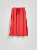 Spódnice - Reserved - Spódnica midi z lnem - czerwony - miniaturka - grafika 1