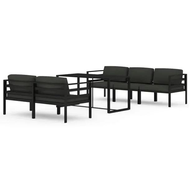 Aluminiowy zestaw wypoczynkowy do ogrodu antracytowy, modułowy 120x60x66 c