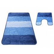 Dywaniki łazienkowe - Niebieski komplet dywaników łazienkowych - Visto 4X - miniaturka - grafika 1