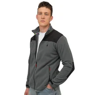 Bluzy męskie - Ciepły polara męski bluza polarowa rozpinana szary z kieszeniami Captain Mike 3XL - miniaturka - grafika 1