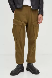 Spodnie męskie - G-Star Raw spodnie dresowe kolor zielony gładkie - grafika 1