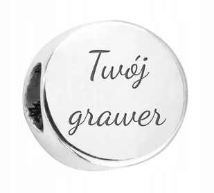 Charms Okrągły Koralik Pastylka z Własnym Grawerem srebro 925 Twój GRAWER - Wisiorki - miniaturka - grafika 1