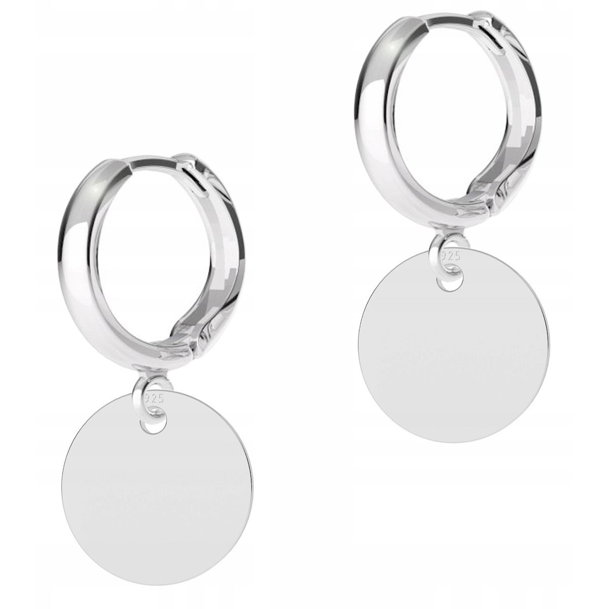 Kolczyki Srebrne Kółka Okrągłe Blaszki Wiszące Koła Blaszka SREBRO 925