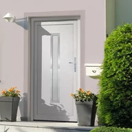 Drzwi zewnętrzne - vidaxl Drzwi zewnętrzne, białe, 98x190 cm, PVC 8720845887506 - miniaturka - grafika 1