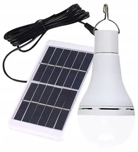 ŻARÓWKA SOLARNA LED 10W Z Panelem Solarnym Kemping Do Garażu PIWNICY 4124 - Lampy ogrodowe - miniaturka - grafika 1