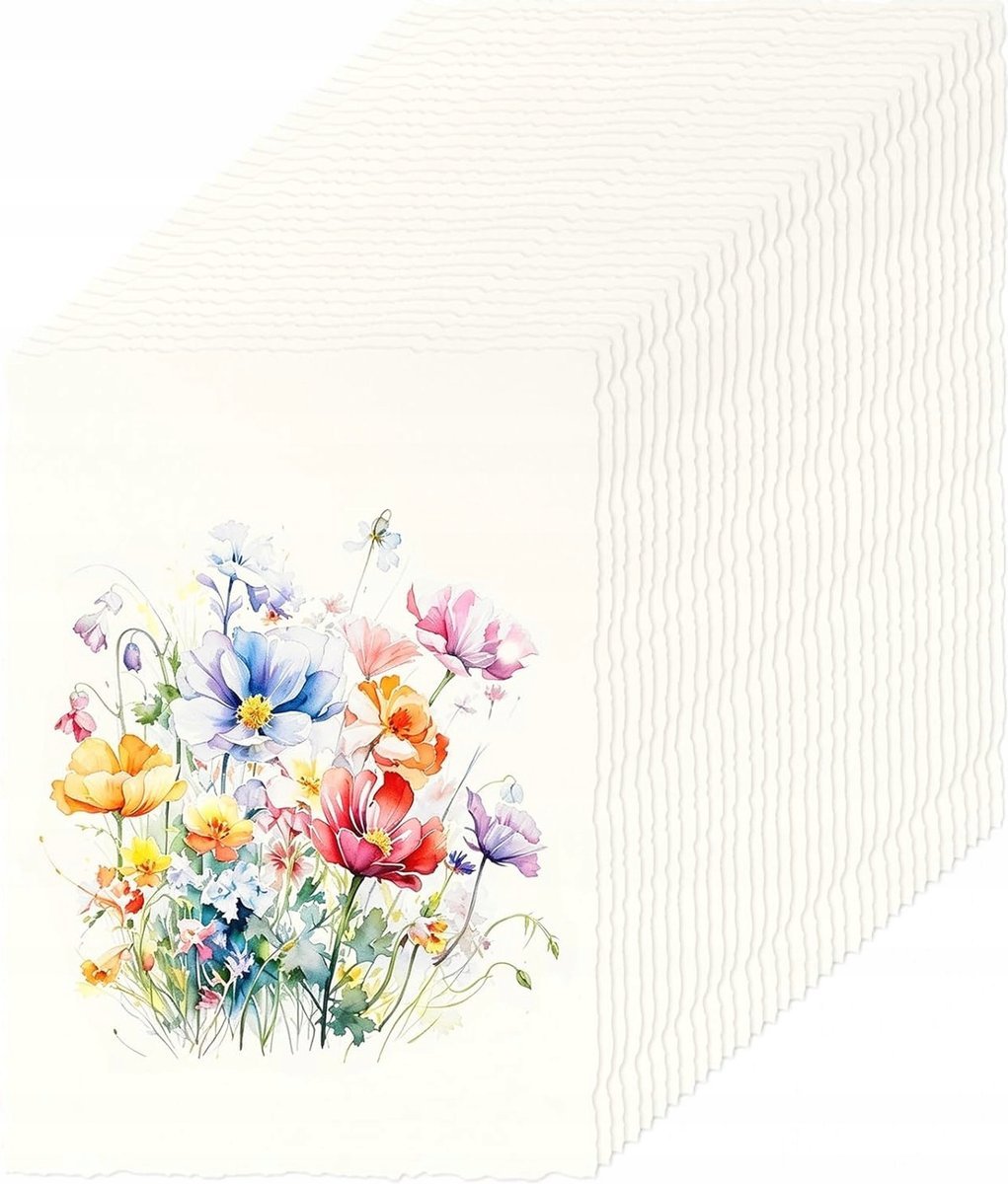 PAPIER AKWARELOWY 50 SZTUK A5 21X148CM GRUBY BAWEŁNIANY RĘCZNIE ROBIONY