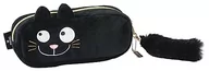 Piórniki - moses. Ed, The Cat piórnik w kształcie kota, teczka na długopisy w kolorze czarnym, z poliestru, mała torebka do przechowywania z zamkiem błyskawicznym i karabińczykiem na odpinanym breloku - miniaturka - grafika 1