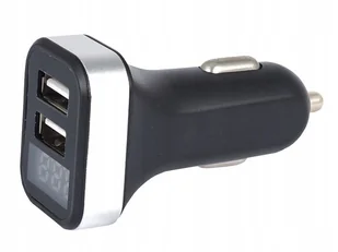 Ładowarka 2x USB, 2.1A, do gniazda zapalniczki 12/24V z woltomierzem - Ładowarki samochodowe - miniaturka - grafika 1