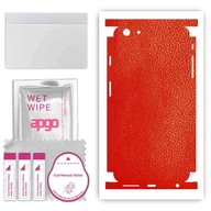 Szkła hartowane na telefon - Folia naklejka skórka strukturalna na TYŁ+BOKI do Apple iPhone 6 Plus - Skóra Czerwona - apgo SKINS - miniaturka - grafika 1