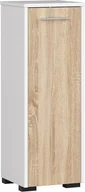 Szafki łazienkowe - Szafka łazienkowa wolnostojąca: jedne drzwiczki, dwie półki, kolor: biały dąb sonoma, wymiary mebla: szer. 30 cm, wys. 82 cm, gł. 30 cm - miniaturka - grafika 1