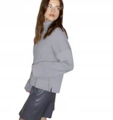 Swetry damskie - NOISY MAY SZARY SWETER Z GOLFEM I SZEROKIMI MANKIETAMI M XQA - miniaturka - grafika 1