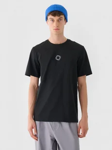 Męski t-shirt z nadrukiem Outhorn OTHWAW24TTSHM2435 - czarny - Koszulki męskie - miniaturka - grafika 1